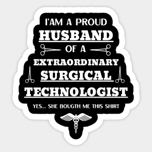 Surgical Tech Husband Sticker